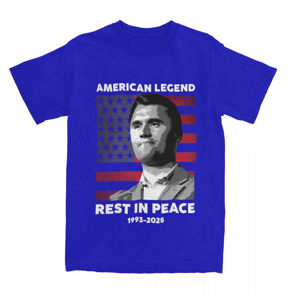 Legend Rest In Peace 1993-2025 Charlie Kirk T-Shirt Vintage 100% Cotton Tees Round Collar Short Sleeve T Shirt Classic Clothing