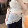 Summer Lace Bandana Scarf Korean Style Triangle Neckerchief, Boho Waist Belt For Girls, Countryside Photo Shoot Accessories
