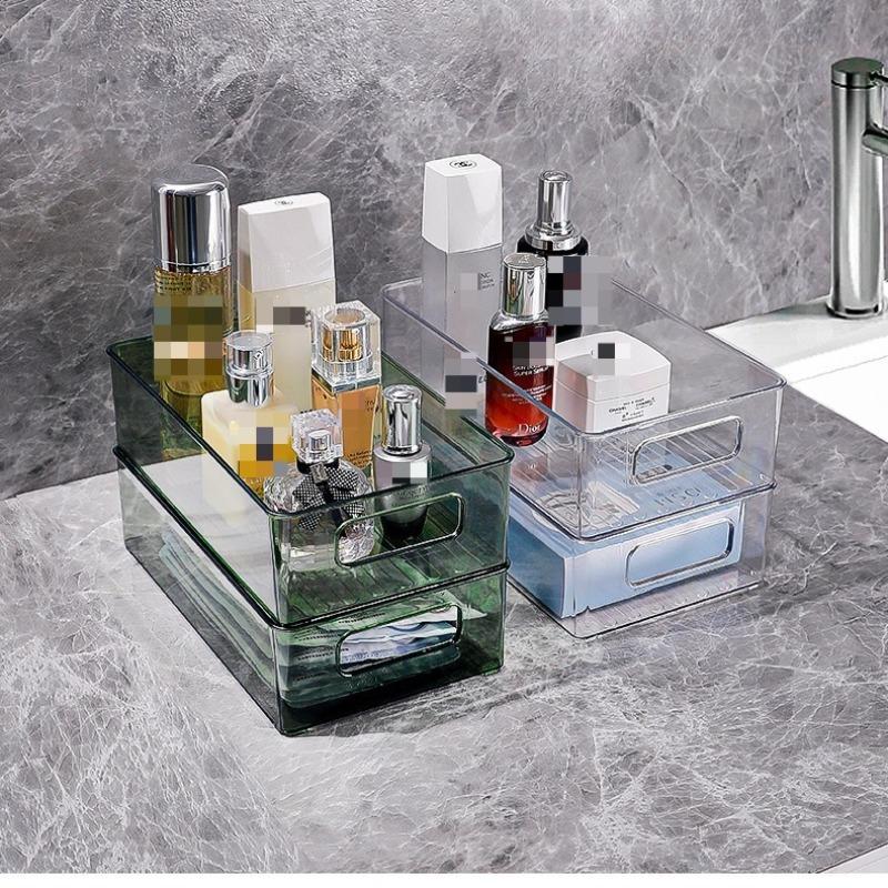 26.5x16x7.5cm Desktop Storage Box Thicken Acrylic Transparent Snack Skincare Multi Purpose Miscellaneous Basket Cosmetics Classification Rack
