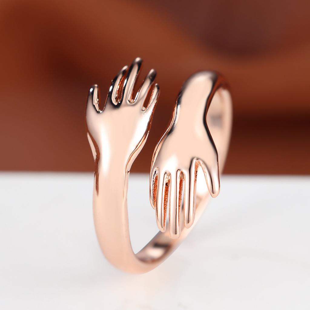 Prsten pro pár Love Hands Embrace, Jednoduchý otevírací prsten Embrace