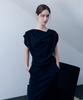 Meojiaenminggeul Ella Stretch Drape Top Blouse (Black)