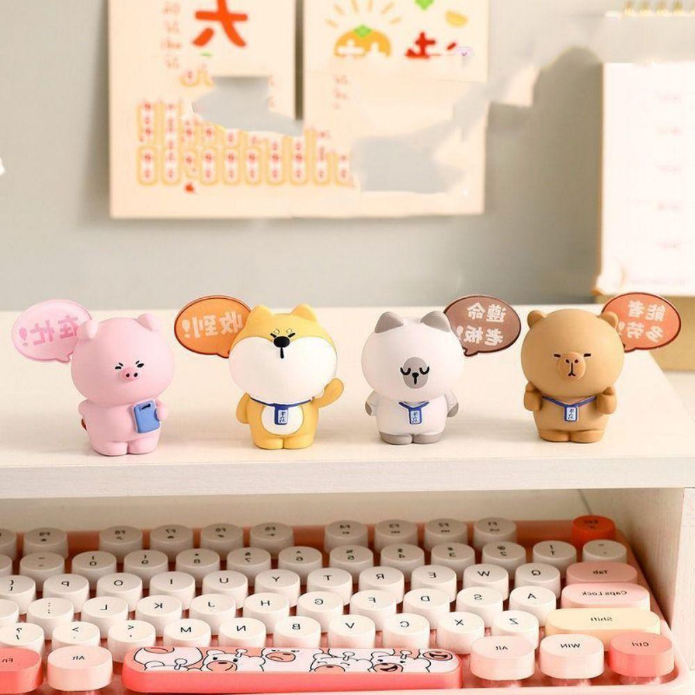 Cat Capybara Pendant Pig Cartoon Animals Dolls Creative Car Keyring  Backpack Decor