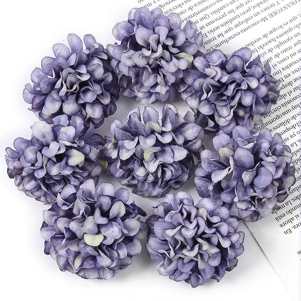 10/20/30Pcs Hydrangea Artificial Flowers Heads 4cm for Home Room Decor DIY Marriage Wreath Accessories Bride Wedding Decoration