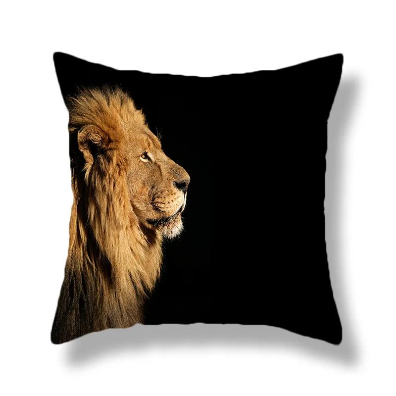 45X45CM Wild Animal Lion Tiger Cushion Pillow Cover Sofa Chair