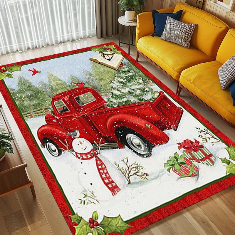 Christmas Truck Living Room Nonslip Area Rug Soft Carpet For Bedroom Game Playroom Sofa Office Home Decor Doormat Christmas Gift C9302272