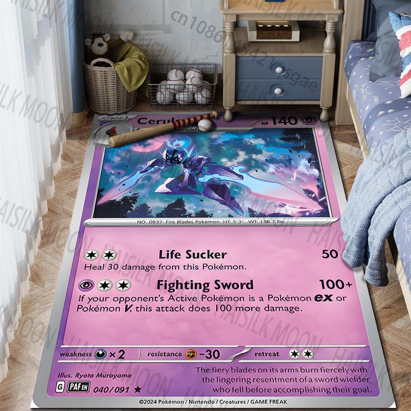 

Multiple Sizes Pokemon Cards Ceruledge Print Carpet for Living Room Bedroom Kid s Room Home Decor Non-slip Mat Area Rug Gift 40x60cm
