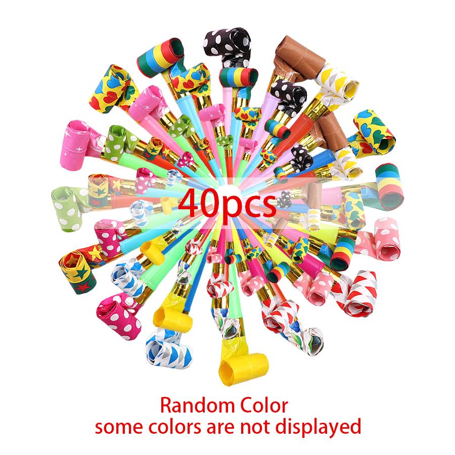 20/40/80pcs Long Nose Whistles Party Decor Cheer Generator Atmosphere Creating Supplies for Festival Birthday Celebration XJM