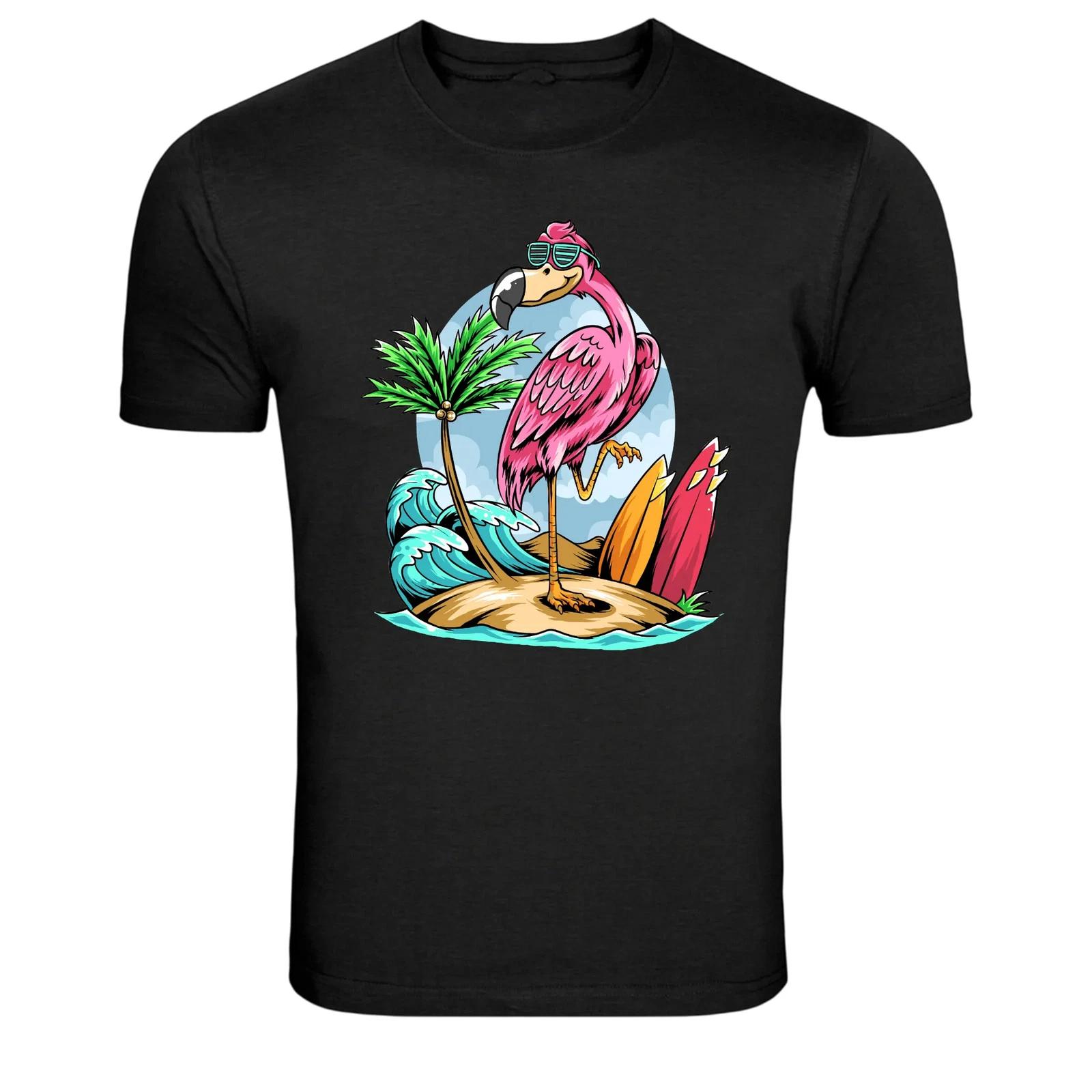 Cool Flamingo Sunglasses Beach Surf Graphic T-Shirt XXXXL