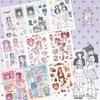 Korean Cute Girl Character Stickers - Sweet & Creative DIY Decoration