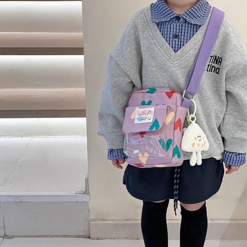 Unisex Childrens Kids Bag With Pure Color Pattern And Tape Stitching For School Days