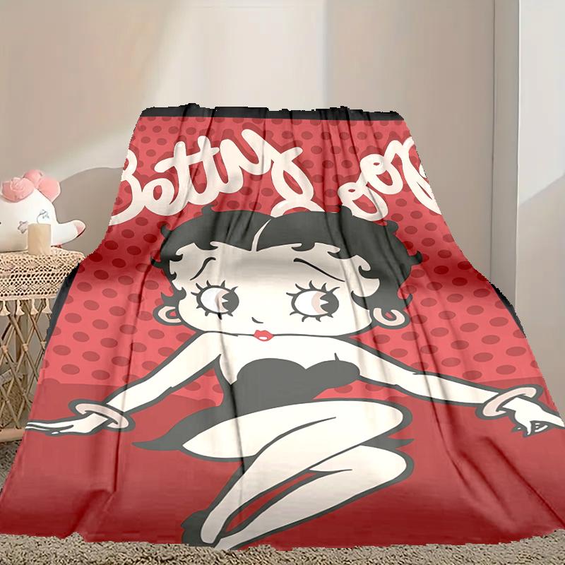 1pc Betty Boop Blanket, Cozy Valentine's Day Blanket, Multi-functional Nap Blanket Available Throughout the Four Seasons