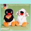 Plyšová hračka tučňák Pingu s květinou, dárek pro děti a sběratele