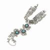 Braccialetto da Dito Boemo Stile Indiano Turchese Minimalista Anello Bracciale Argento Pendente Nappa Vintage Eccessivo Catena da Mano