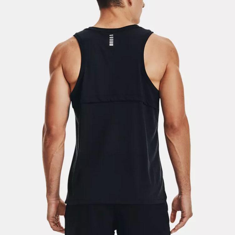 Under Armour Solid Logo Slim-Fit Breathable Running Tank Top Men Tops Black 1361468-001