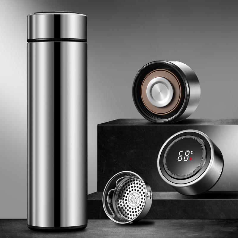 304 Stainless Steel Thermos Cup Tea Separation Cup Intelligent Warm Water Cup Man