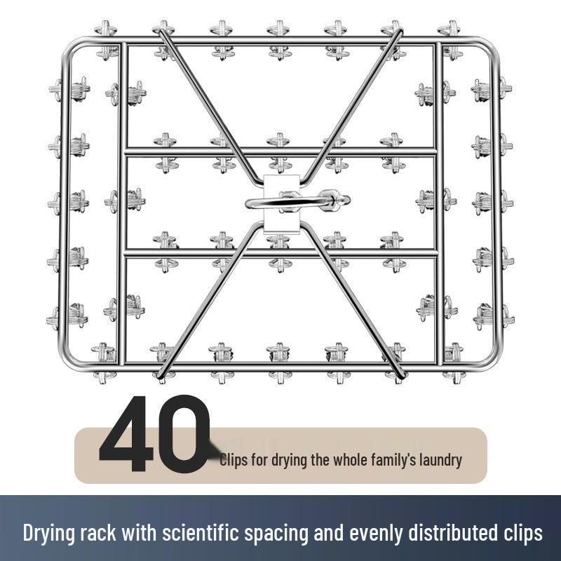 Wielofunkcyjny wieszak ze stali nierdzewnej do suszenia skarpet z klipsami - Idealny do użytku dla niemowląt, dzieci, w akademikach i na straganach ulicznych