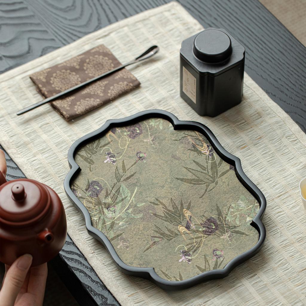 Creative Chinese Tea Tray Retro Water absorption Serving Coffee Trays Gongfu Kung Fu Teacups Holder Household Teaware Tea Table
