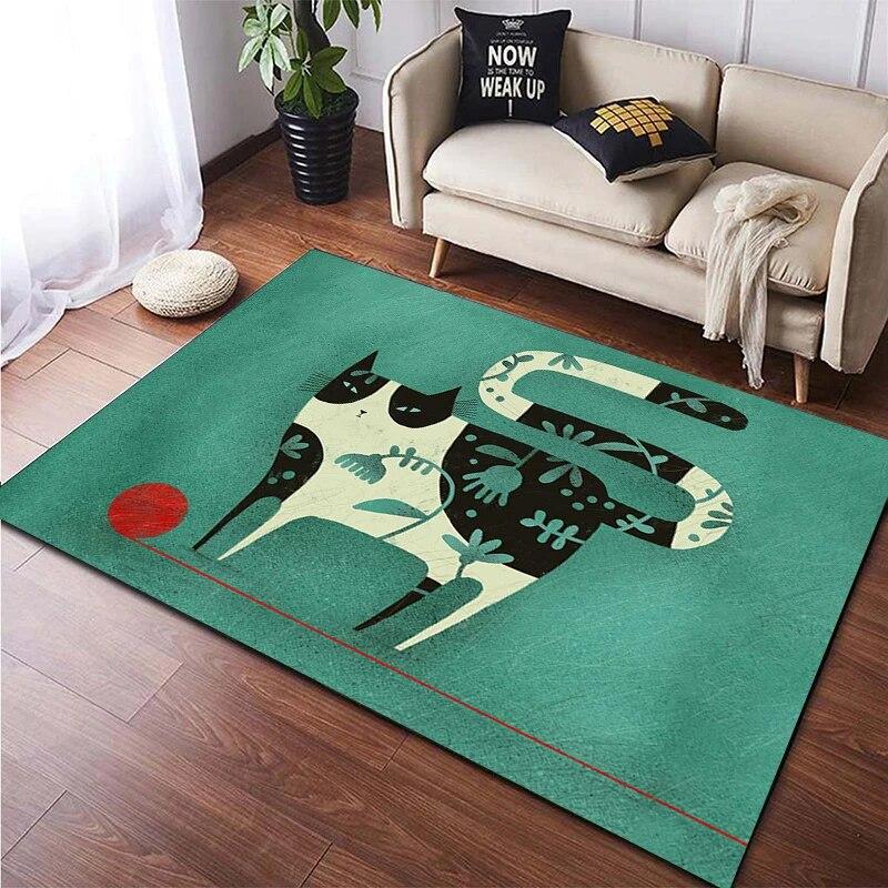 

Милый ковер с котом для гостиной, детский коврик для ползания, коврик для гостиной, коврик для игровой зоны, напольный коврик для ванной комнаты, каваи, ковер для йоги 160cm by 200cm
