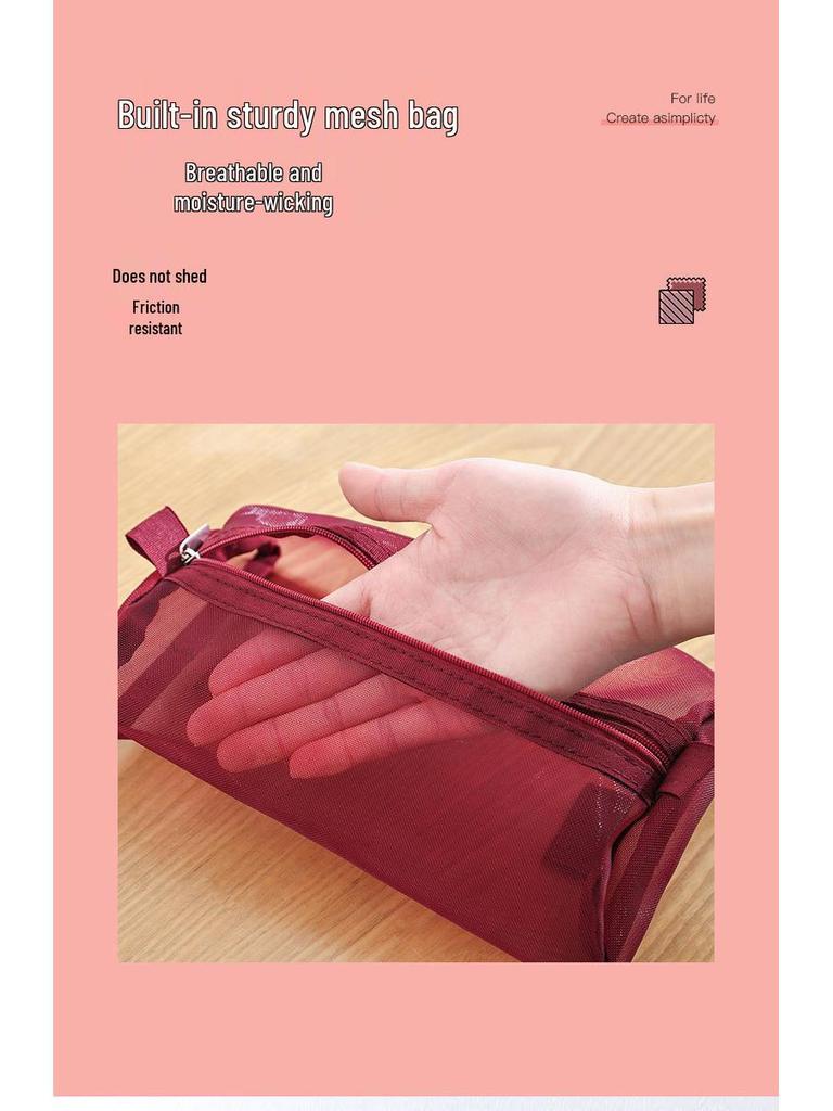 Versatile Detachable Makeup Bag - Large Capacity Portable Cosmetic and Wash Bag with Pencil Case