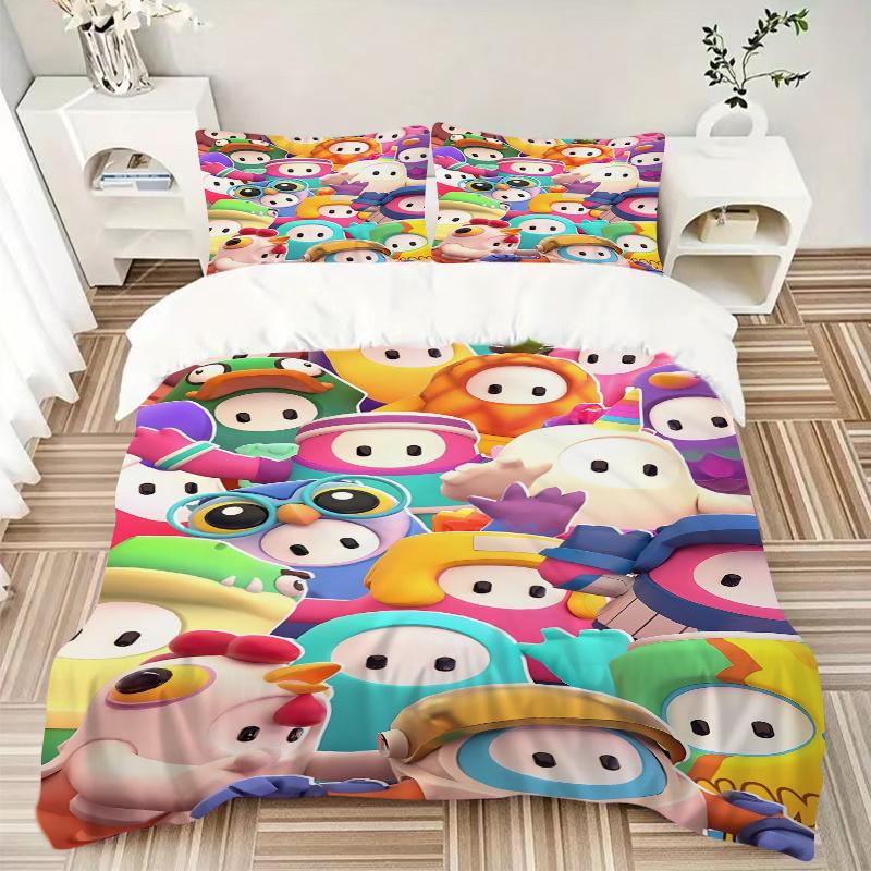 3pcs Colorful Cartoon Animal Print Bedding Set-Universal Three-Piece Suit for Bedroom, Guest Room, Living Room, Hotel Decorations-Perfect Gi