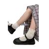 Women's Cute Japanese White Ribbon Bow Lace Mid-Calf Summer Socks