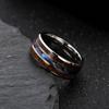 Hand-decorated Inlaid Wood Grain Imitation Shell Titanium Steel Ring European and American Popular Jewelry