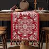 with Tassel Ethnic Style Table Runner Cotton Tablecloth Table Flag Table Cover  Table Decor