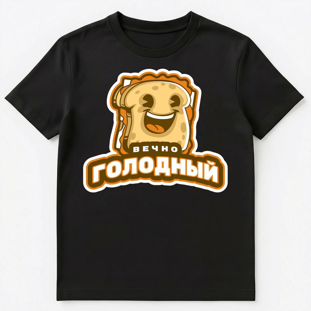 Funny Russian Language Forever Hungry Sandwich T Shirt Unisex T-shirt Tops Tees Unisex