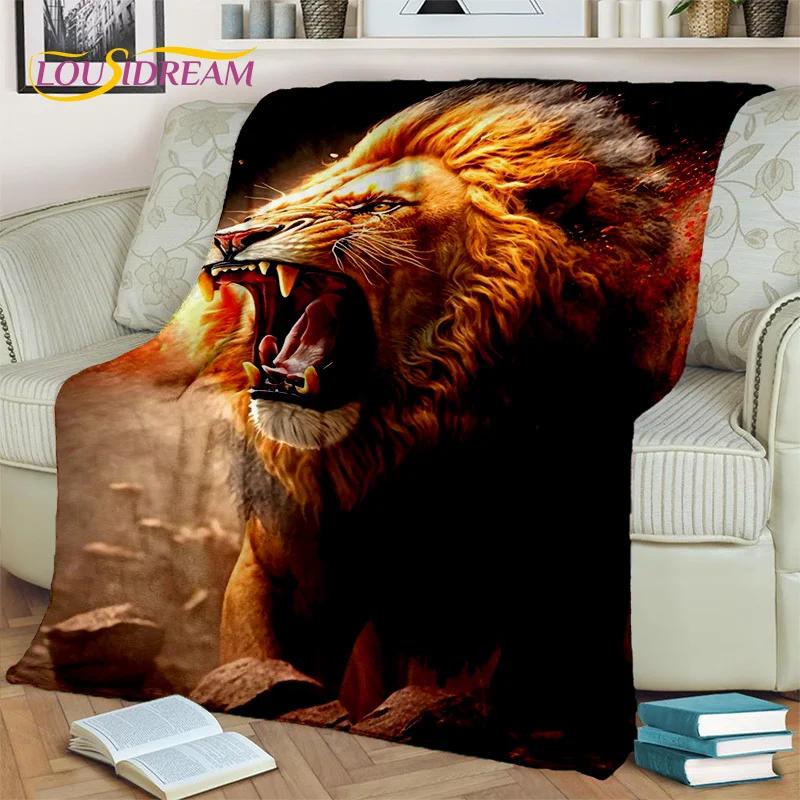 Beast Tiger Lion Leopard Animal Wildlife Cartoon Blanket,Soft Throw Blanket for Home Bedroom Bed Sofa Picnic Cover Blanket Kids