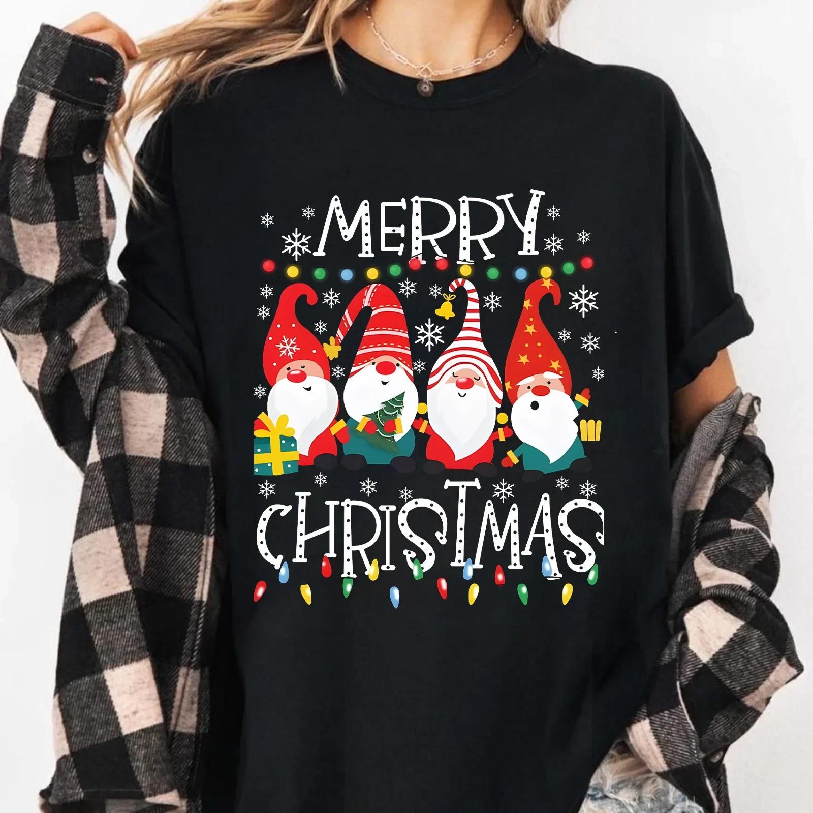 Christmas Gnome T-Shirt Merry Christmas Holiday Tee Gift for Men Women Shirt S