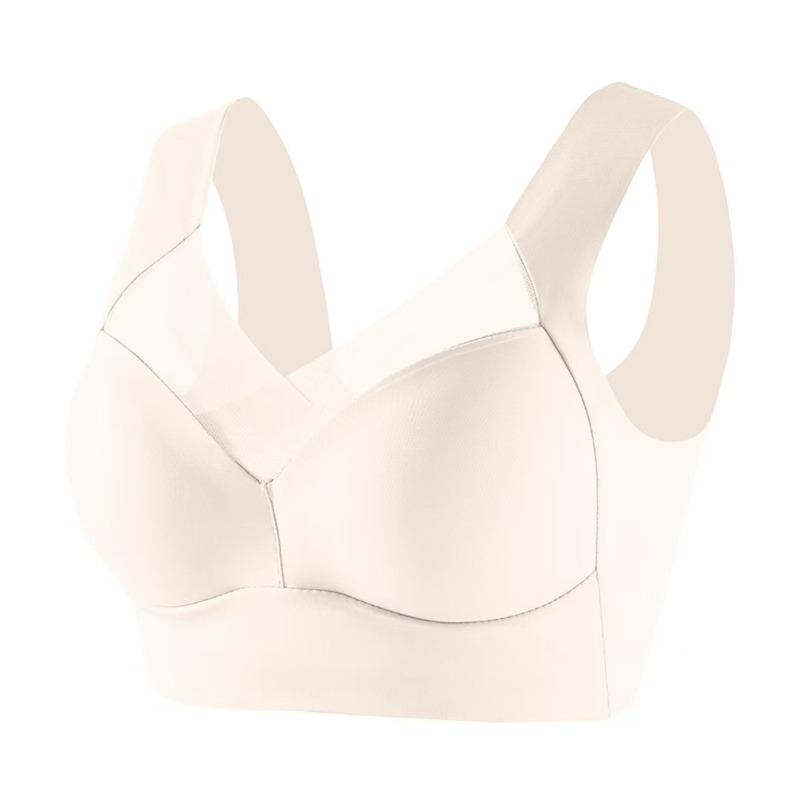 Large size underwear gathers without steel ring bra women's comfortable seamless underwear sports beautiful back integrated underwear