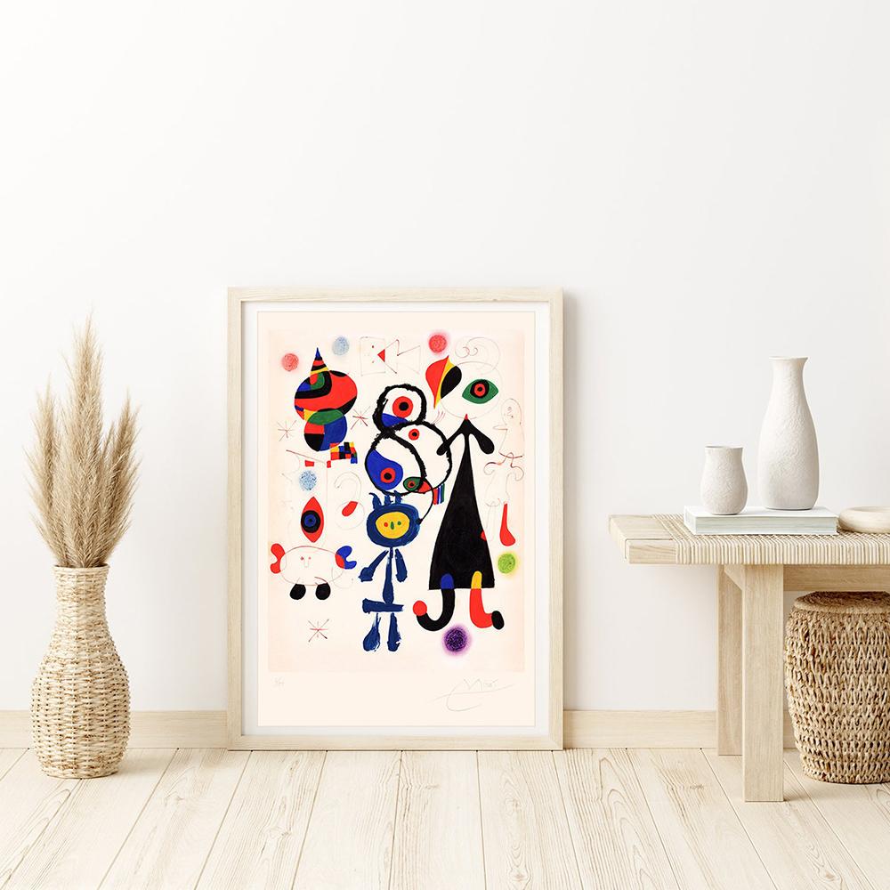 Abstrakte Figuren Joan Miró Gemälde Poster und Drucke Leinwandgemälde Surrealistische Wandkunst Bild für Wohnzimmerdekoration