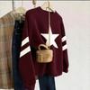 **Dames Gebreide Pullover Sterrenpatroon Minimalistisch Casual Herfst Winter Feest Top**