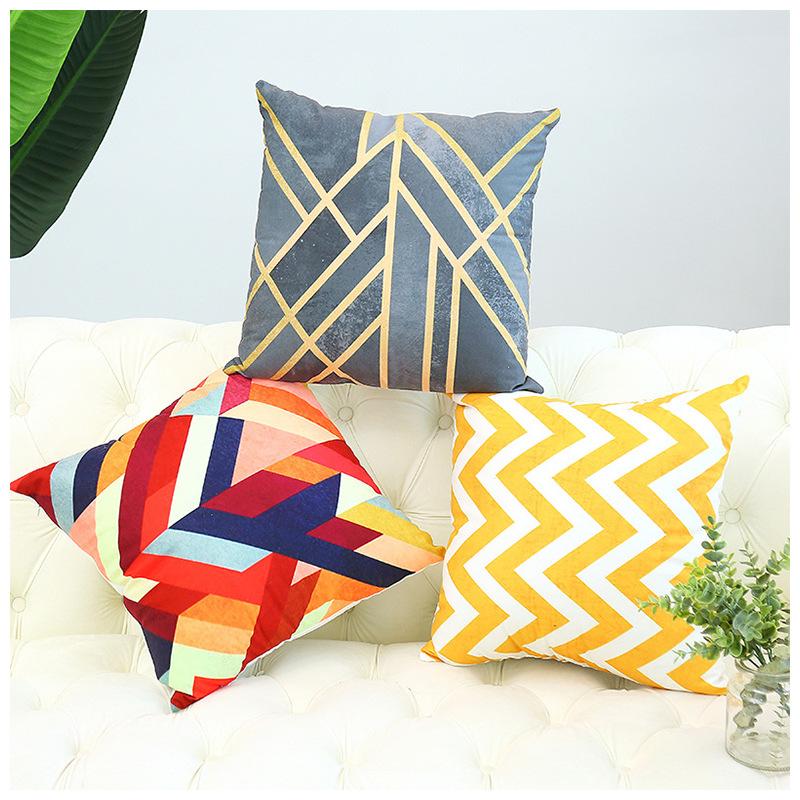 Față de pernă simplă cu blocuri de culoare în dungi, parfum mic, englezesc, super moale, față de pernă, mașină, canapea, față de pernă fără umplutură