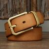 Belt Men's Korean-Style Retro Trendy Unique High-End Leather Pin Buckle First Layer Cowhide Brass Buckle Jeans Belt