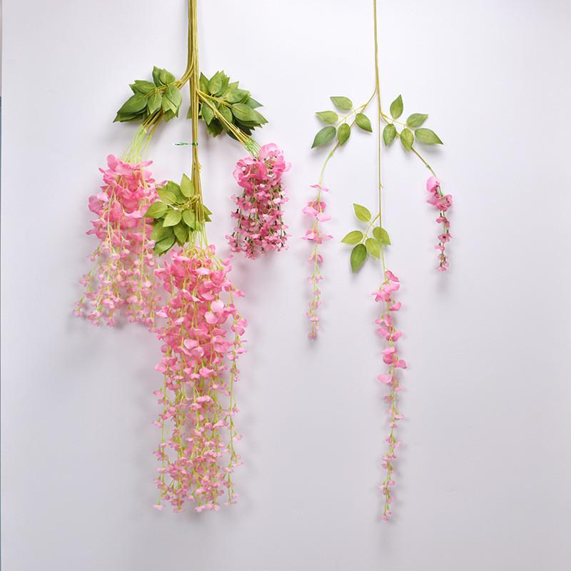 Artificial Wisteria Vine Flower String Violet Flowers For Event Decoration
