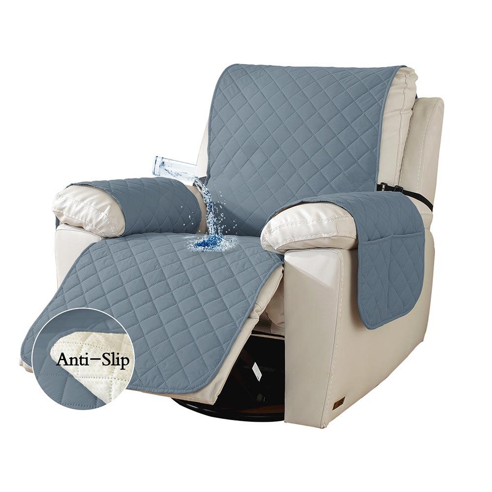 Waterproof Sofa Cover Grid with Pockets Protector for 1/2/3 Seat Armchair Recliner Multi-Color Stain-Resistant Couch Cushion