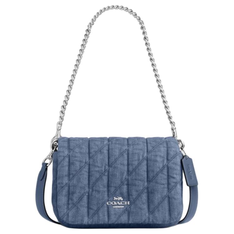 

Сумка через плечо Coach Quilted Quinn, многофункциональная, из ткани премиум-класса, маленькая, женская, цвет Индиго CAK40-SVIN Basic Set (Bag+Dust Bag)