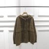 Korean Loose-Fit Hooded Knit Sweater Cardigan for Women - Autumn/Winter Thickened Outerwear