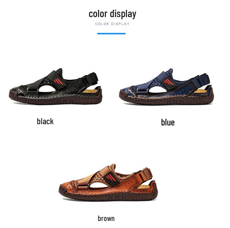2022 Men's Breathable Korean-Style Toe-Covering Beach Sport Sandals