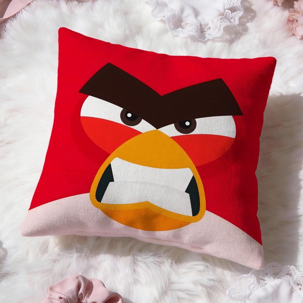 Cute Cartoon A-Angry Birds Cushion Cover Premium Comfort Reversible Pillow Cove -Two In One Design For Any Room & Car Interior