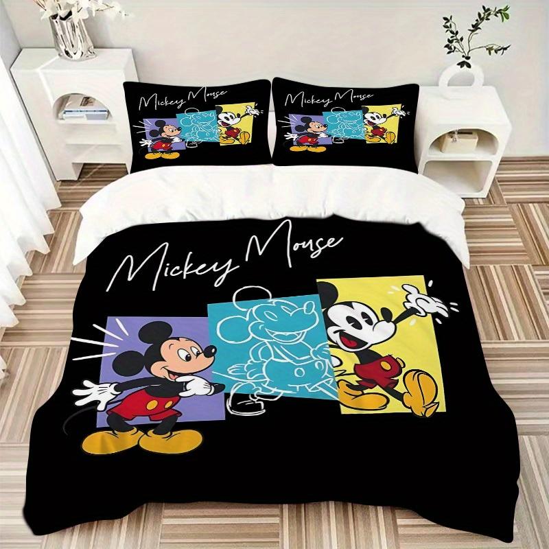 3pcs Mickey Mouse 1 Cover+2 Pillowcases, Pillow Inserts Not Included, Machine Washable, All-Season Use, Teen and Adult Rooms116