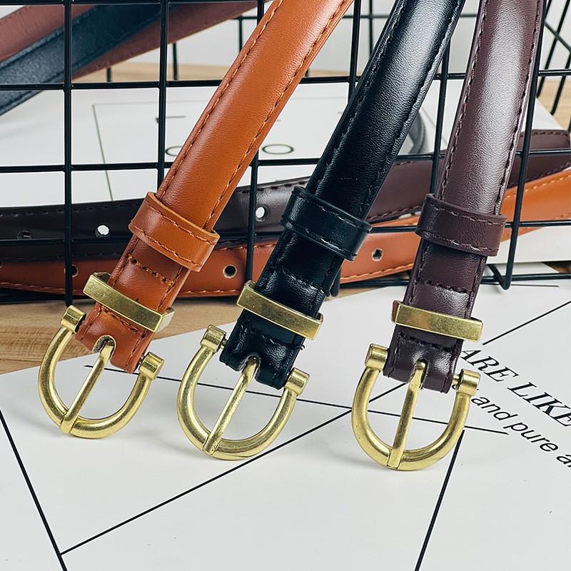 Vintage Thin Womens Waistband For Jeans With Slim Width And Classic Buckle Pin