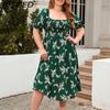 Plus Size Women's Printed Casual Resort Elegant Midi Dress