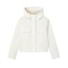 White Fashion Classic Simple Sports Casual Elegant Relaxed Versatile Comfortable Hooded Woven Jacket Women Jackets Cloud-White F11W623704FWT