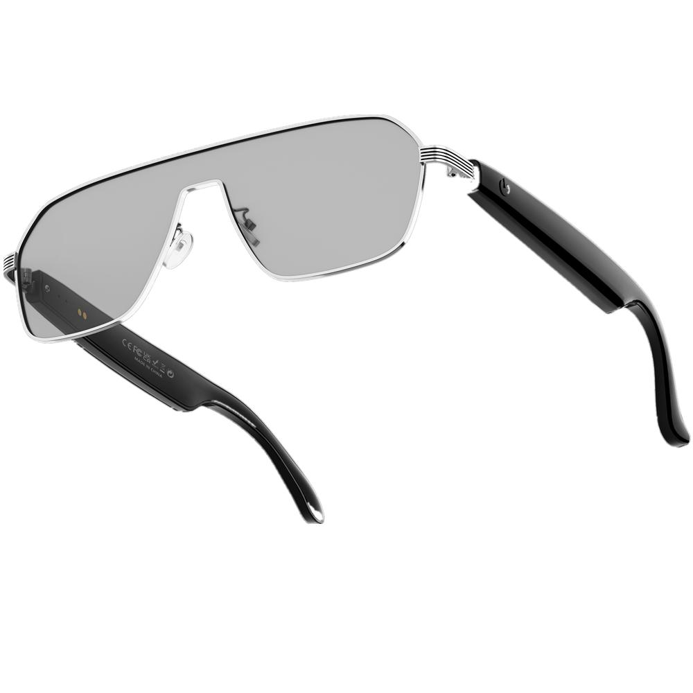 

A18 AI Smart Translation Glasses One-Piece Lens Bluetooth Glasses with Blue Light Blocking Magnetic Charging срібло сірий колір