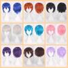 Anime Mystic Messenger 707 Cosplay Synthetic Wig Short Red Orange Heat Resistant Hair Cosplay Wigs