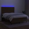 Maison Exclusive - Sommier à lattes de lit matelas et LED Marron foncé 140x190 cm