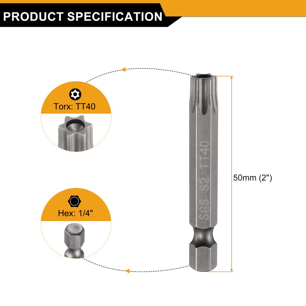1/3/5pcs TT6-TT50 Security Torx Head Screwdriver Bit 1/4" Hex Shank Magnetic Tamper Proof 6 Point Star Screw Driver Drill Bits