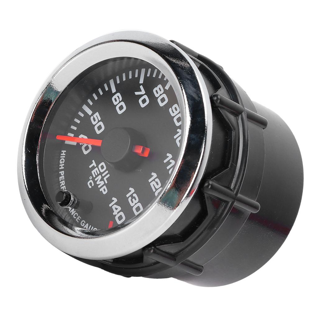 Öltemperaturanzeige 52mm 2,0 Zoll 40‑140 Celsius Anzeige 7 Farben Hintergrundbeleuchtung Schwarzes Zifferblatt für 12V Autos